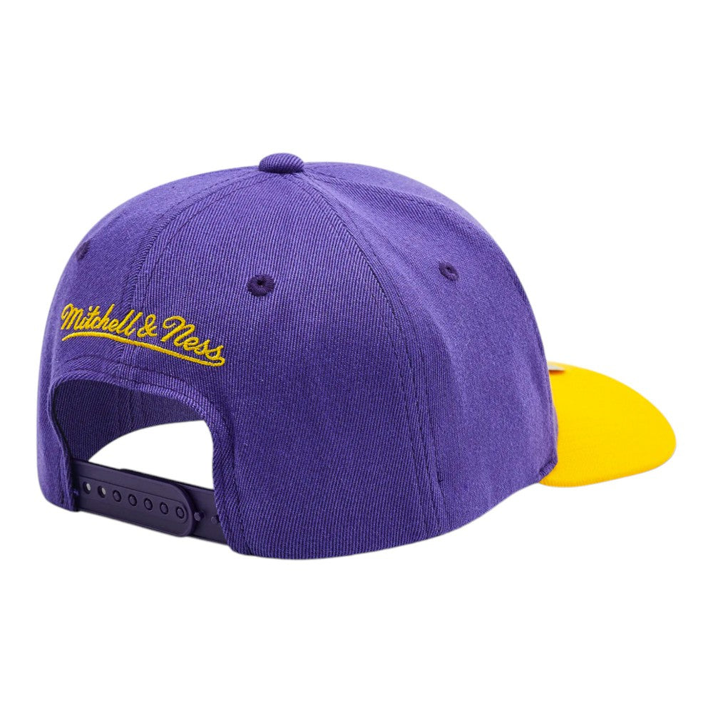 MENS MITCHELL & NESS NBA TEAM 2TONE STRETCH SNAPBACK NBA LAKERS - PURPLE-YELLOW