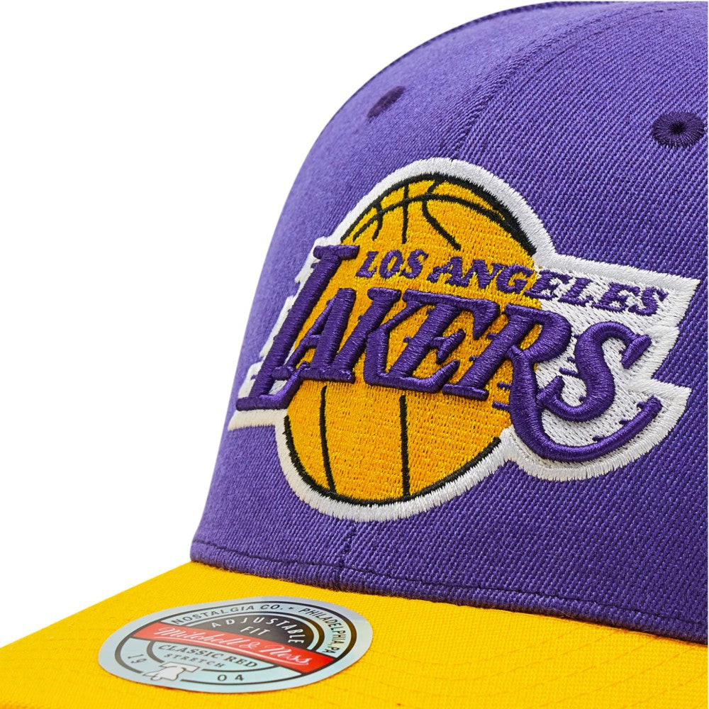 MENS MITCHELL & NESS NBA TEAM 2TONE STRETCH SNAPBACK NBA LAKERS - PURPLE-YELLOW