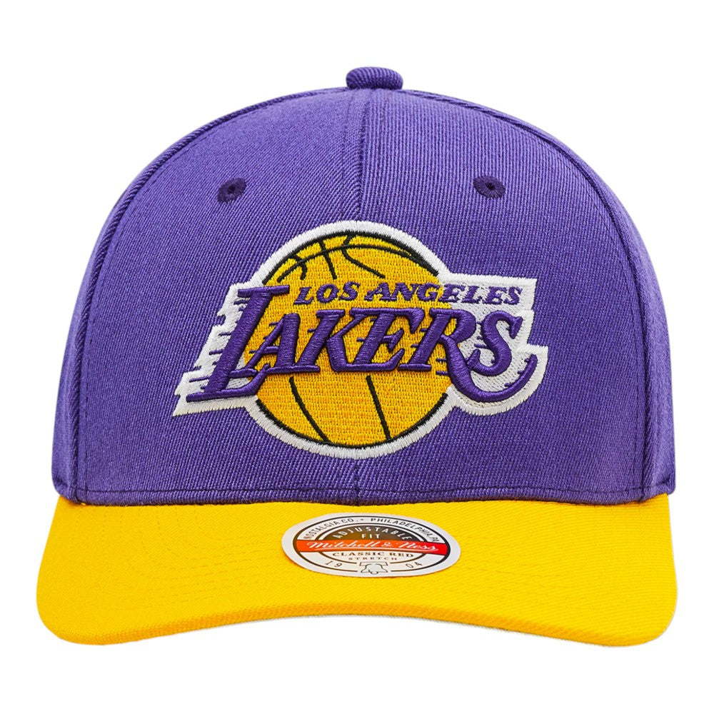 MENS MITCHELL & NESS NBA TEAM 2TONE STRETCH SNAPBACK NBA LAKERS - PURPLE-YELLOW