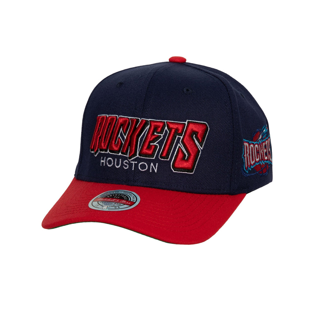 MENS MITCHELL & NESS NBA SHREDDER STRETCH SNAPBACK HWC ROCKETS - BLUE