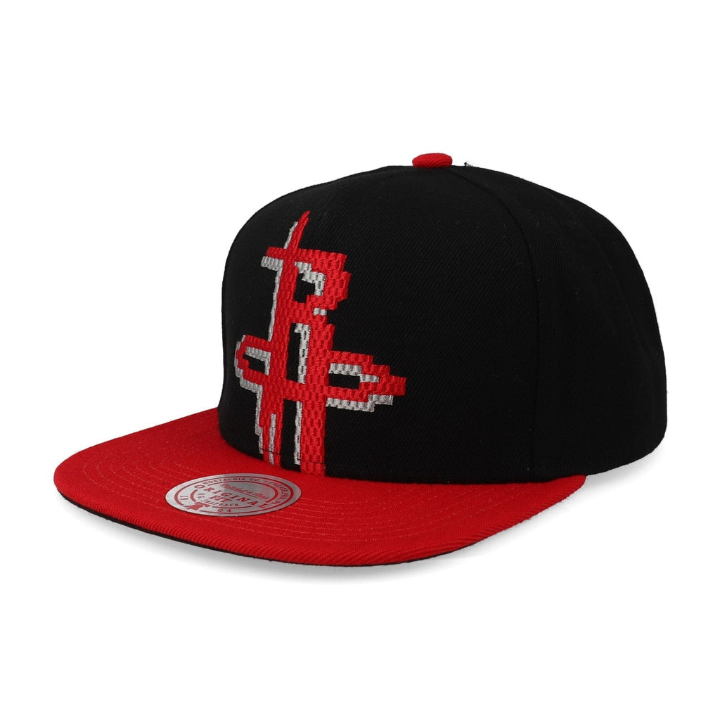MENS MITCHELL & NESS NBA 8 BIT XL SNAPBACK ROCKETS - BLACK