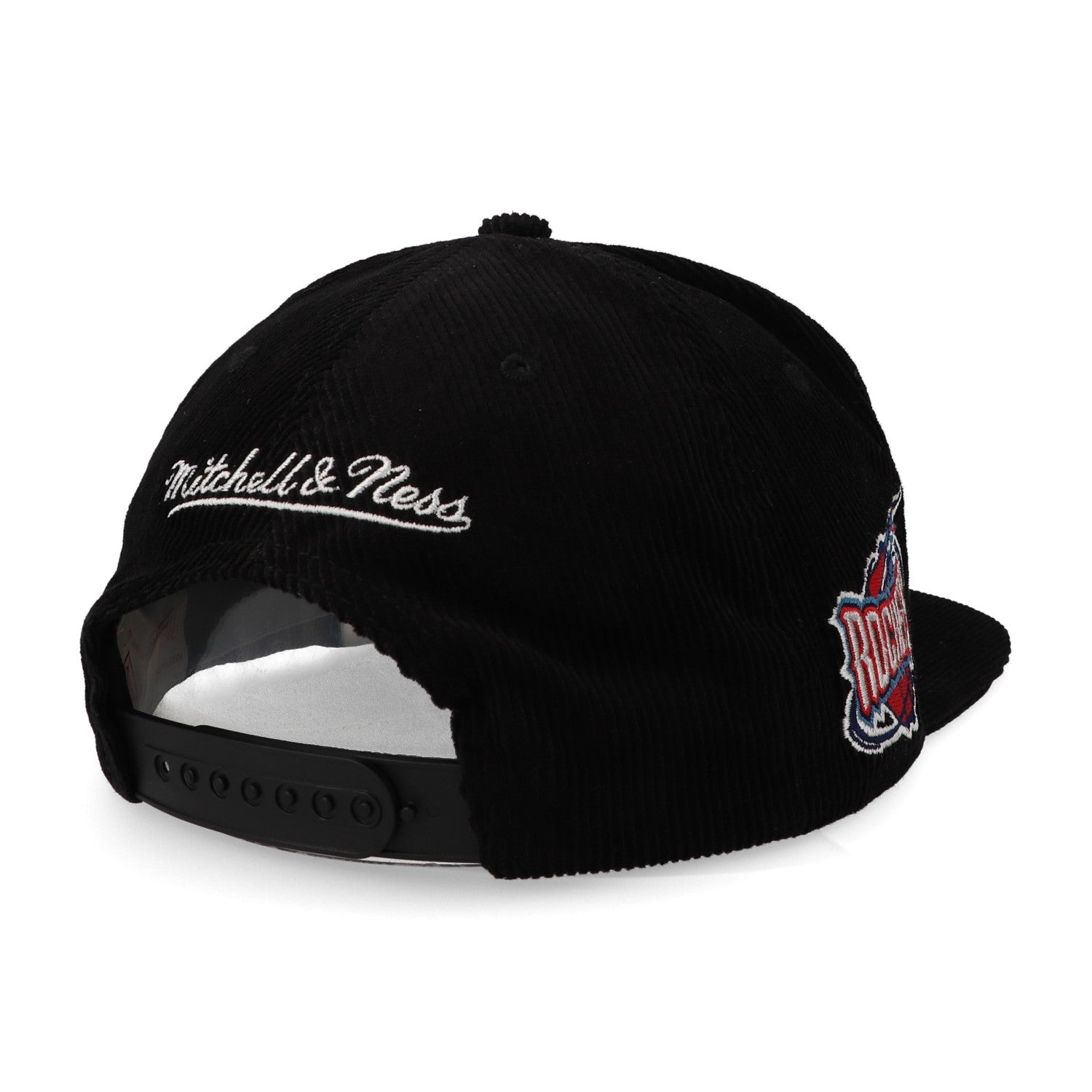 MENS MITCHELL & NESS NBA CORD SCRIPT SNAPBACK HWC ROCKETS - BLACK