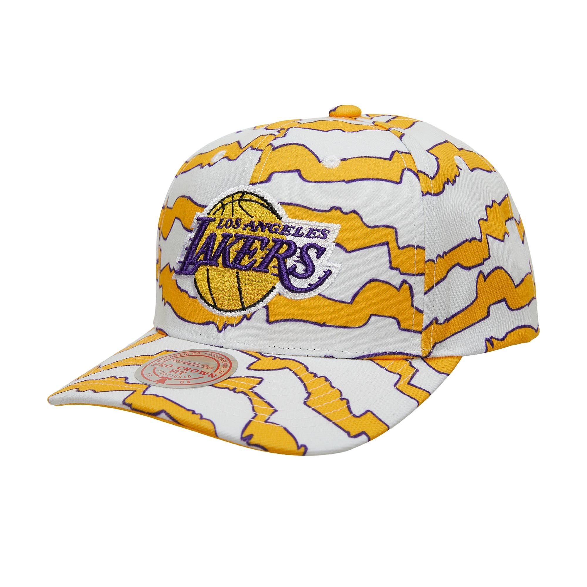 MENS MITCHELL & NESS NBA KROOKZ PRO SNAPBACK LAKERS - WHITE-YELLOW