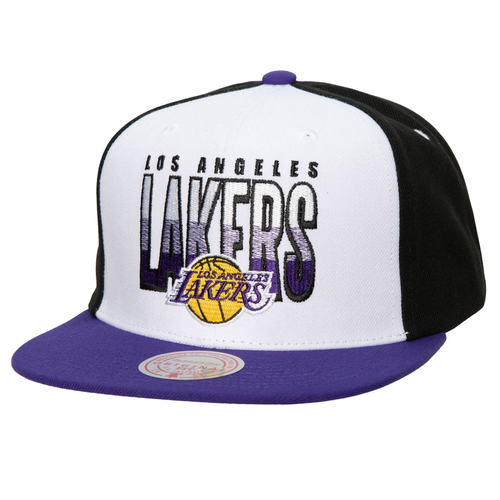 MENS MITCHELL & NESS NBA BILLBOARD 2 SNAPBACK LAKERS - WHITE-PURPLE