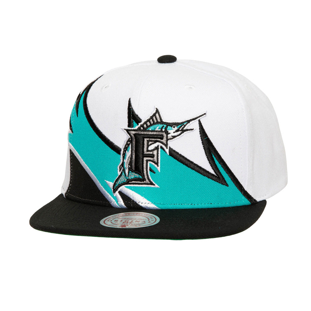 MENS MITCHELL & NESS MLB WAVERUNNER SNAPBACK COOP MARLINS - WHITE