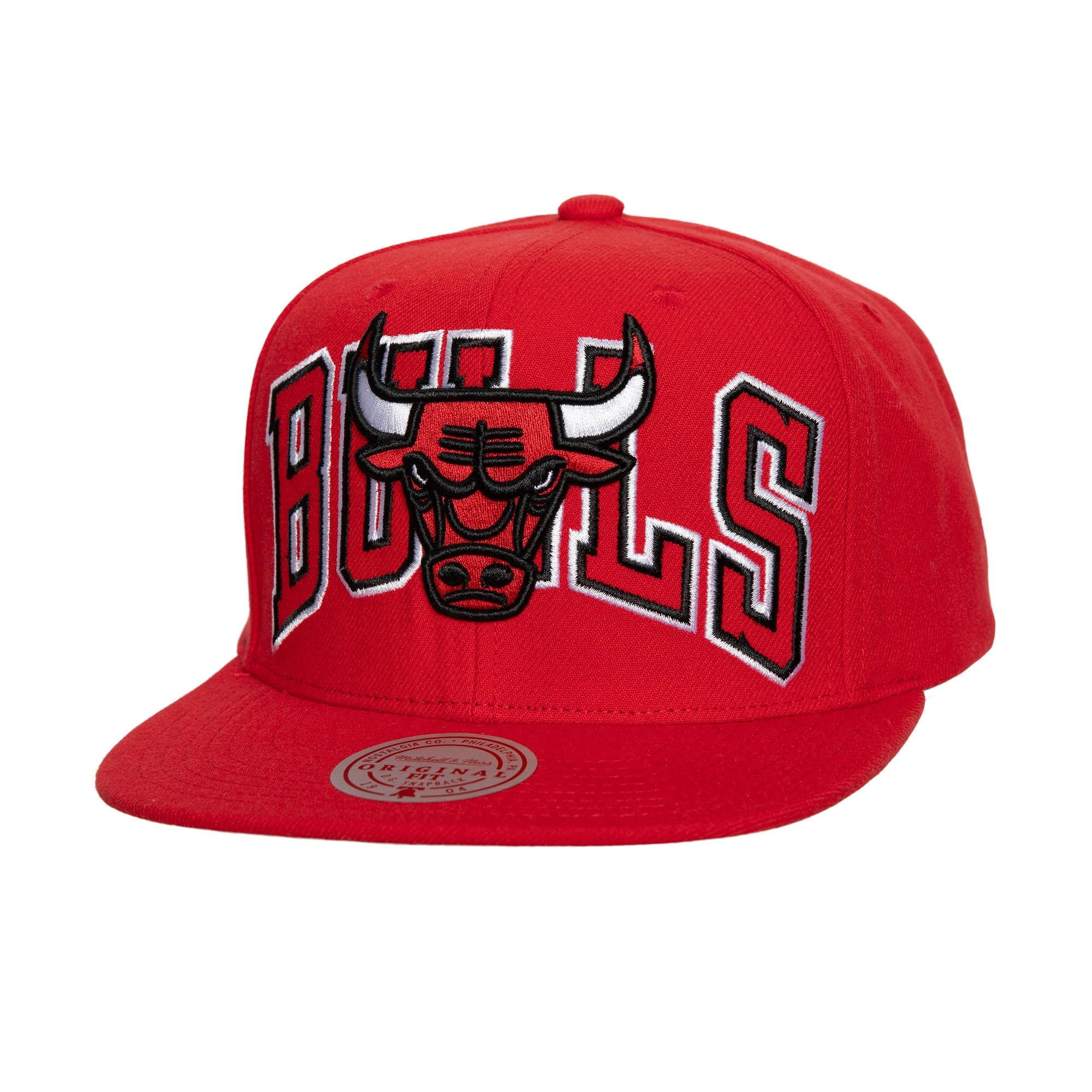 MENS MITCHELL & NESS NBA FULL FRONTAL SNAPBACK BULLS - RED