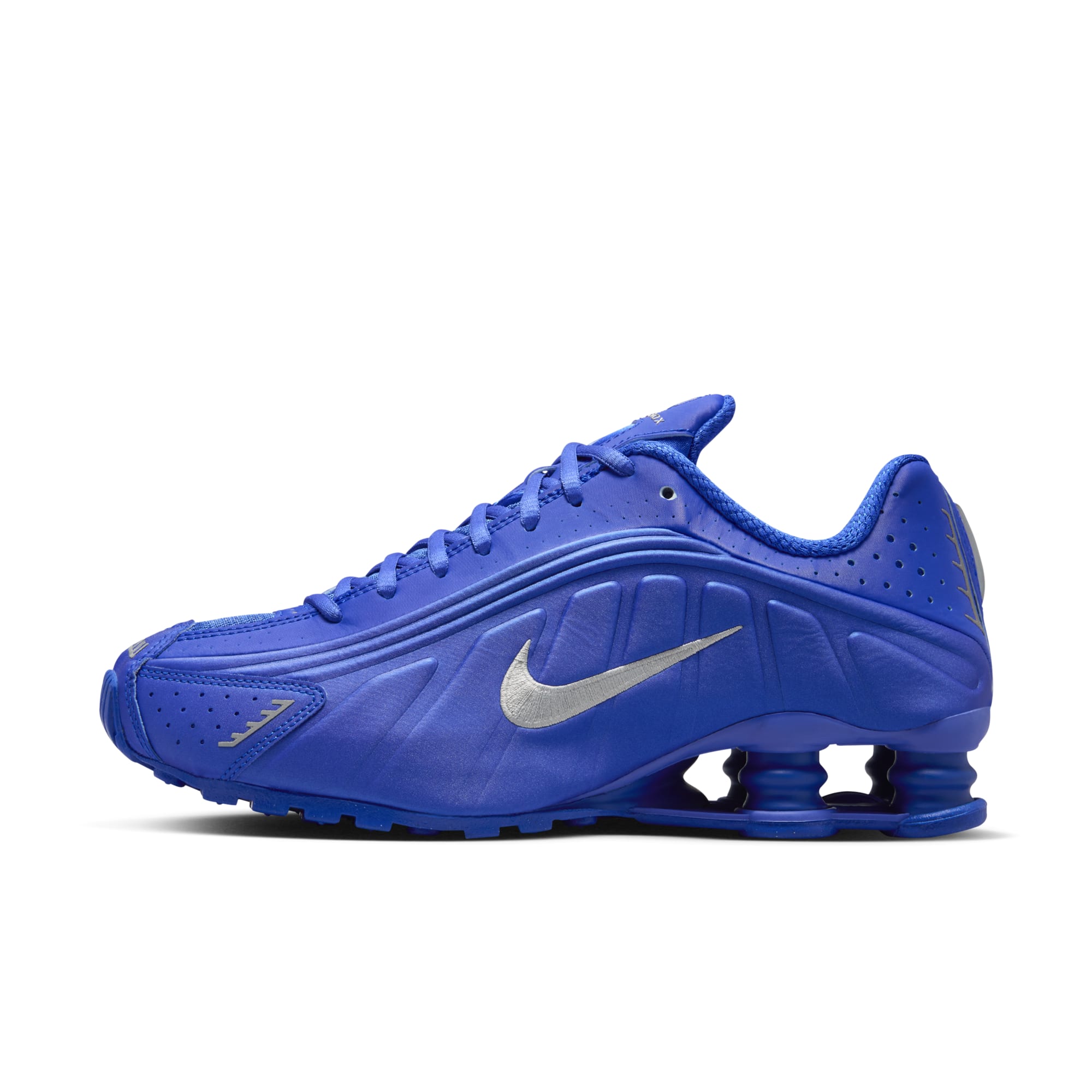 [HJ7303-445] Womens Nike Shox R4 'Racer Blue Metallic Silver'