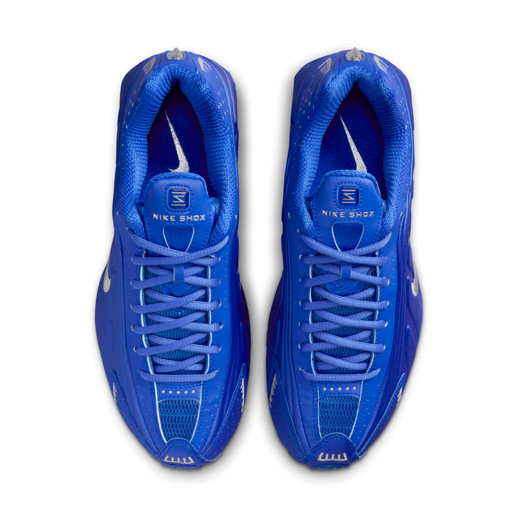 [HJ7303-445] Womens Nike Shox R4 'Racer Blue Metallic Silver'