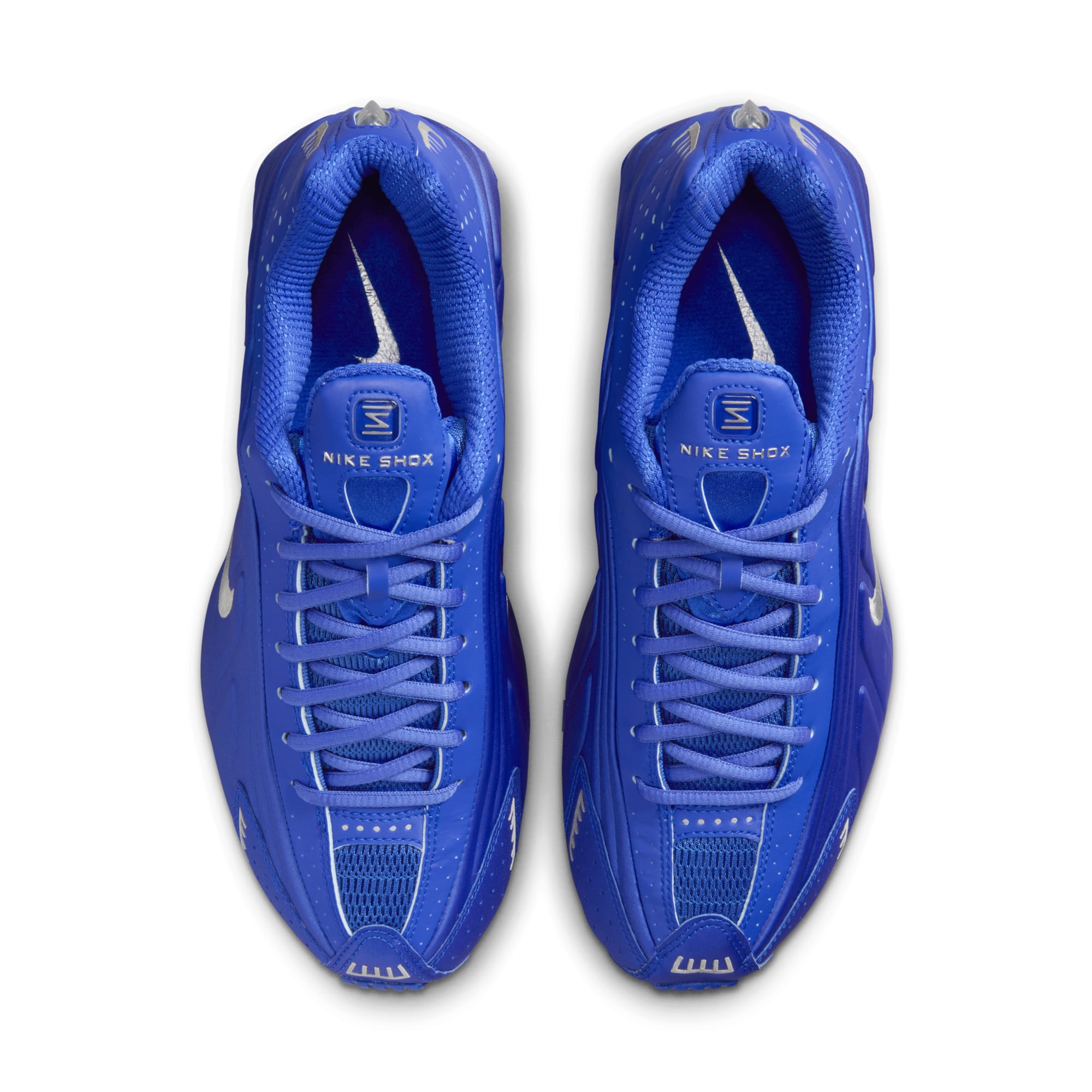 [HJ7303-445] Womens Nike Shox R4 'Racer Blue Metallic Silver'