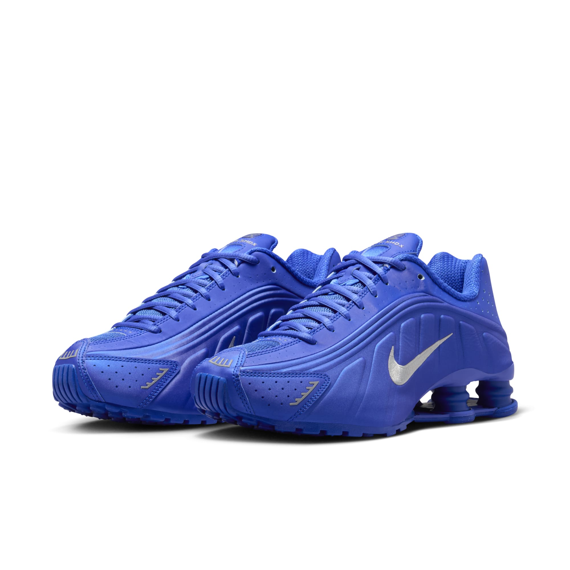 [HJ7303-445] Womens Nike Shox R4 'Racer Blue Metallic Silver'