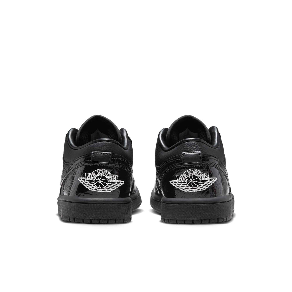 [HJ7743-010] Womens Air Jordan Retro 1 LOW SE 'Patent Elephant Black'