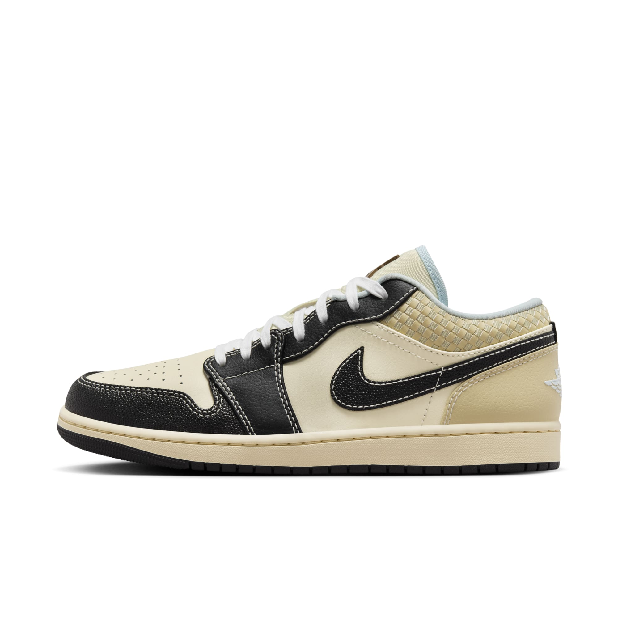 [HQ3437-101] Mens Air Jordan RETRO 1 LOW SE 'COCONUT MILK BLACK MUSLIN'