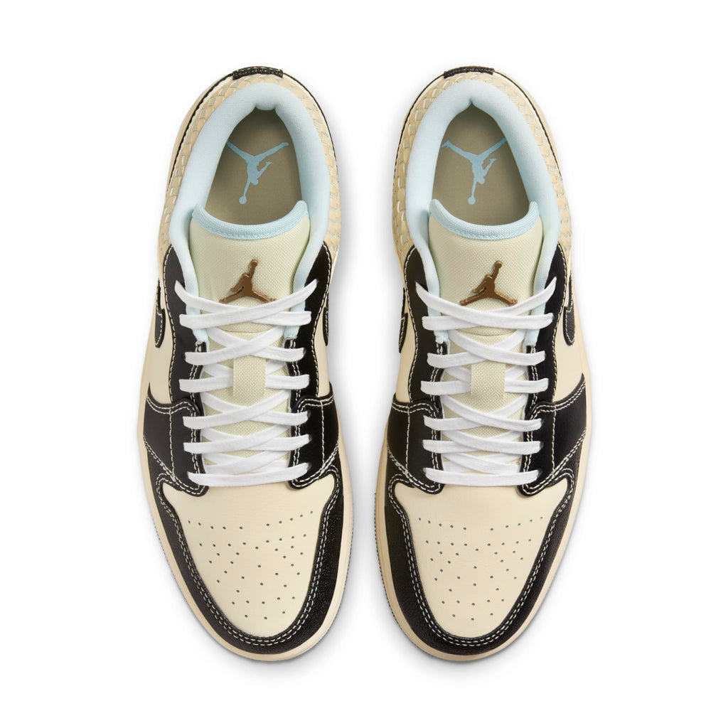 [HQ3437-101] Mens Air Jordan RETRO 1 LOW SE 'COCONUT MILK BLACK MUSLIN'
