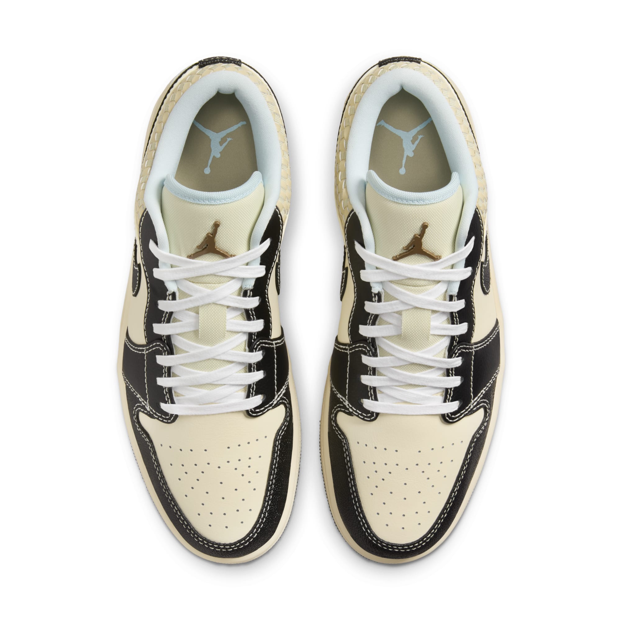 [HQ3437-101] Mens Air Jordan RETRO 1 LOW SE 'COCONUT MILK BLACK MUSLIN'