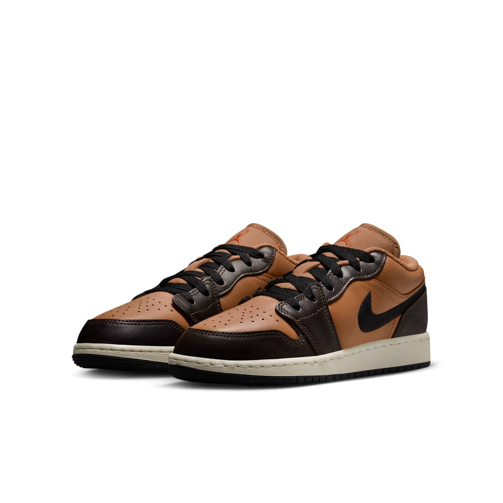 [HQ3604-201] GRADE SCHOOL AIR JORDAN RETRO 1 LOW SE 'FLAX BAROQUE BROWN' (GS)