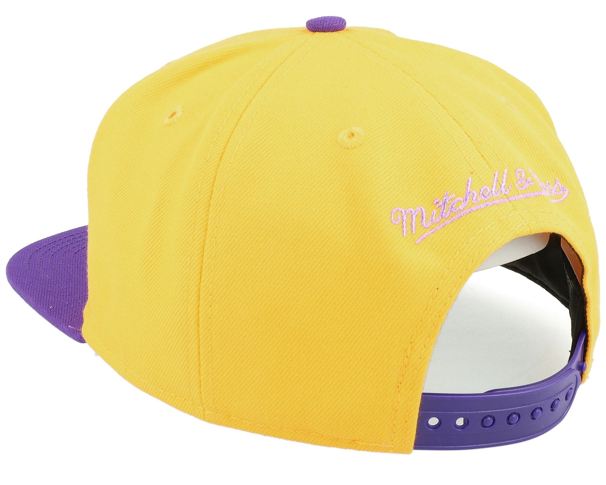MENS MITCHELL & NESS NBA JUMBOTRON SNAPBACK HWC LAKERS - YELLOW-PURPLE