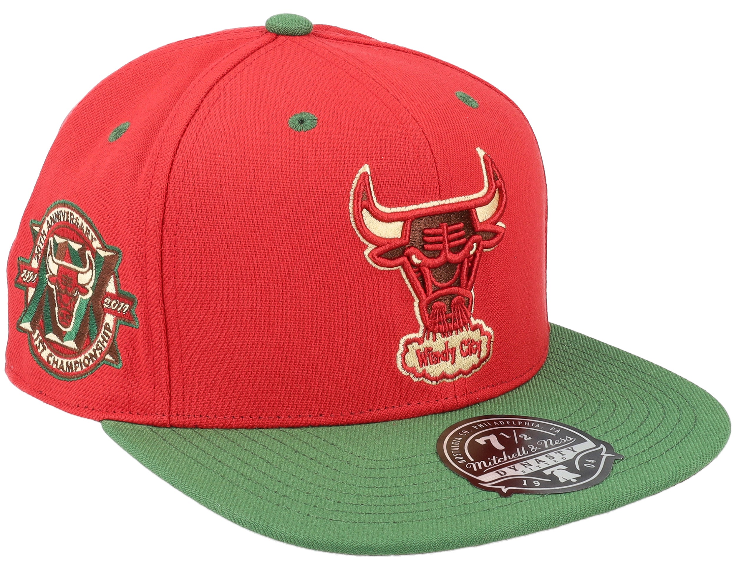 [6HSFLD21206-CBURED1] MENS MITCHELL & NESS NBA CHICACO BULLS NIGHTMARE FITTED