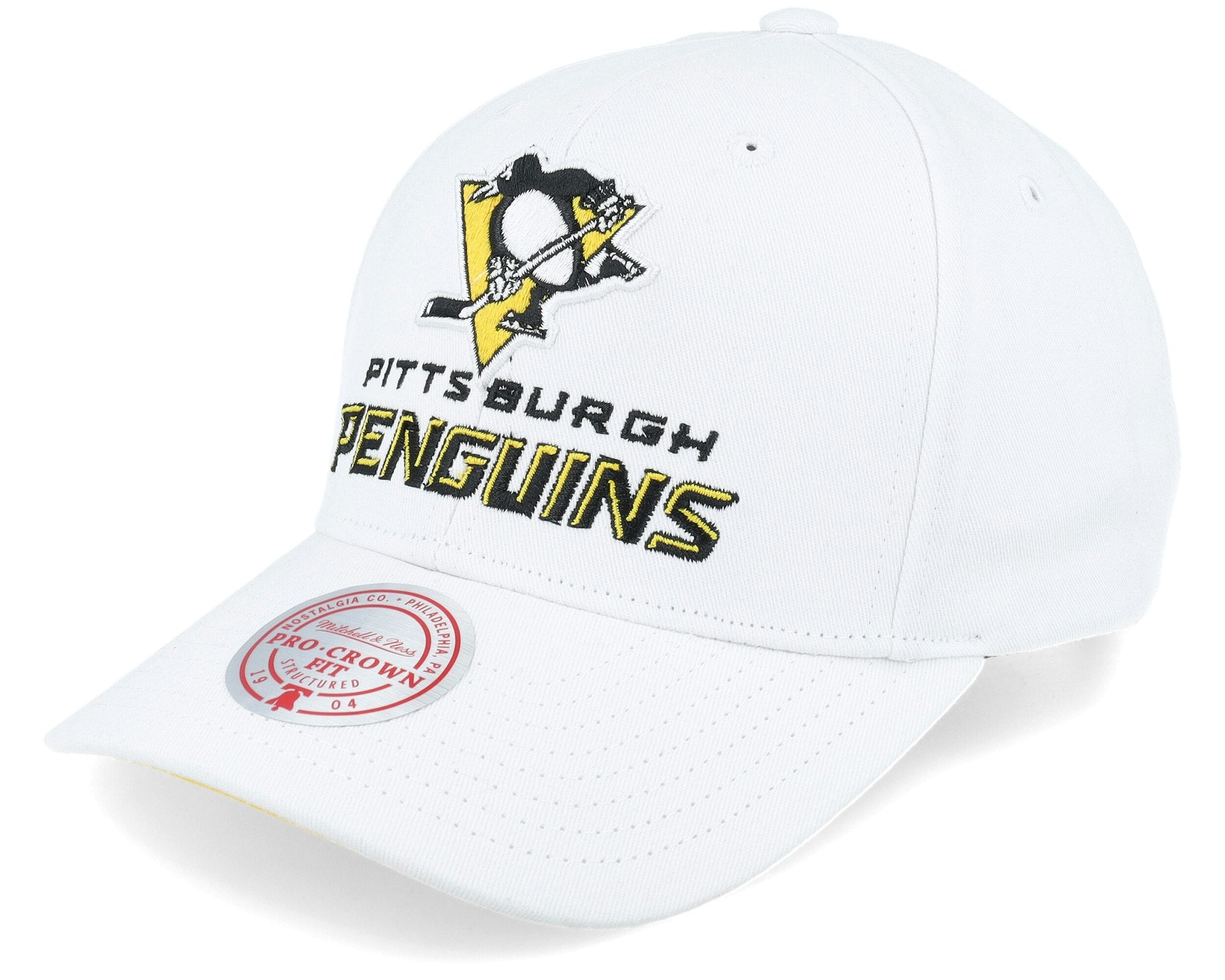 MENS MITCHELL & NESS NHL ALL IN PRO SNAPBACK PENGUINS - WHITE