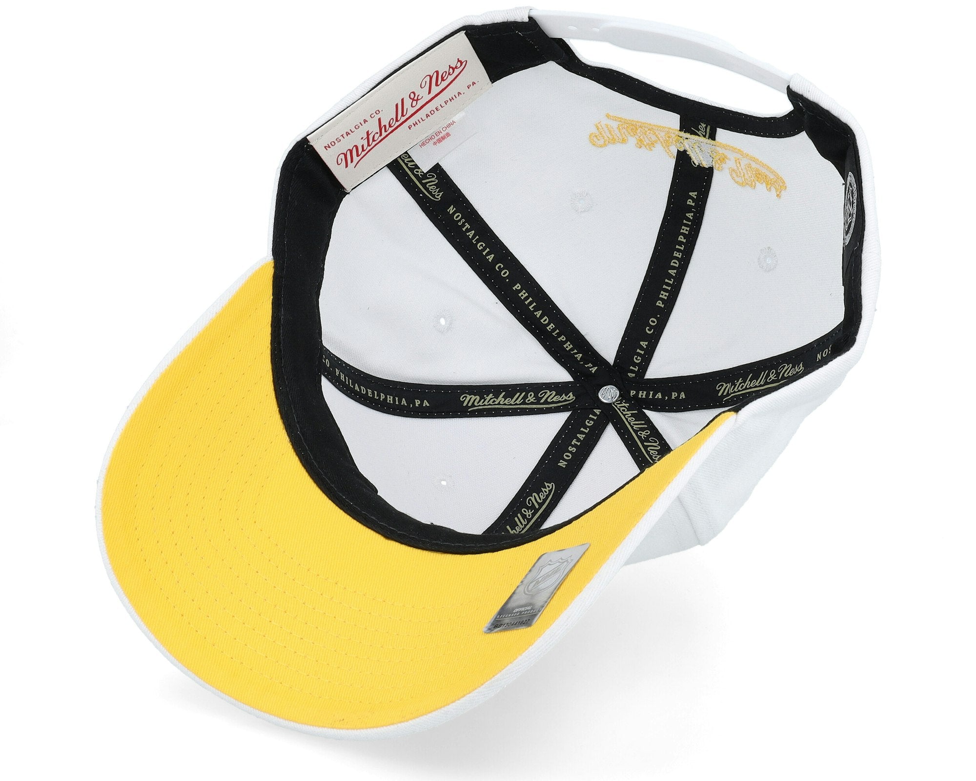 MENS MITCHELL & NESS NHL ALL IN PRO SNAPBACK PENGUINS - WHITE
