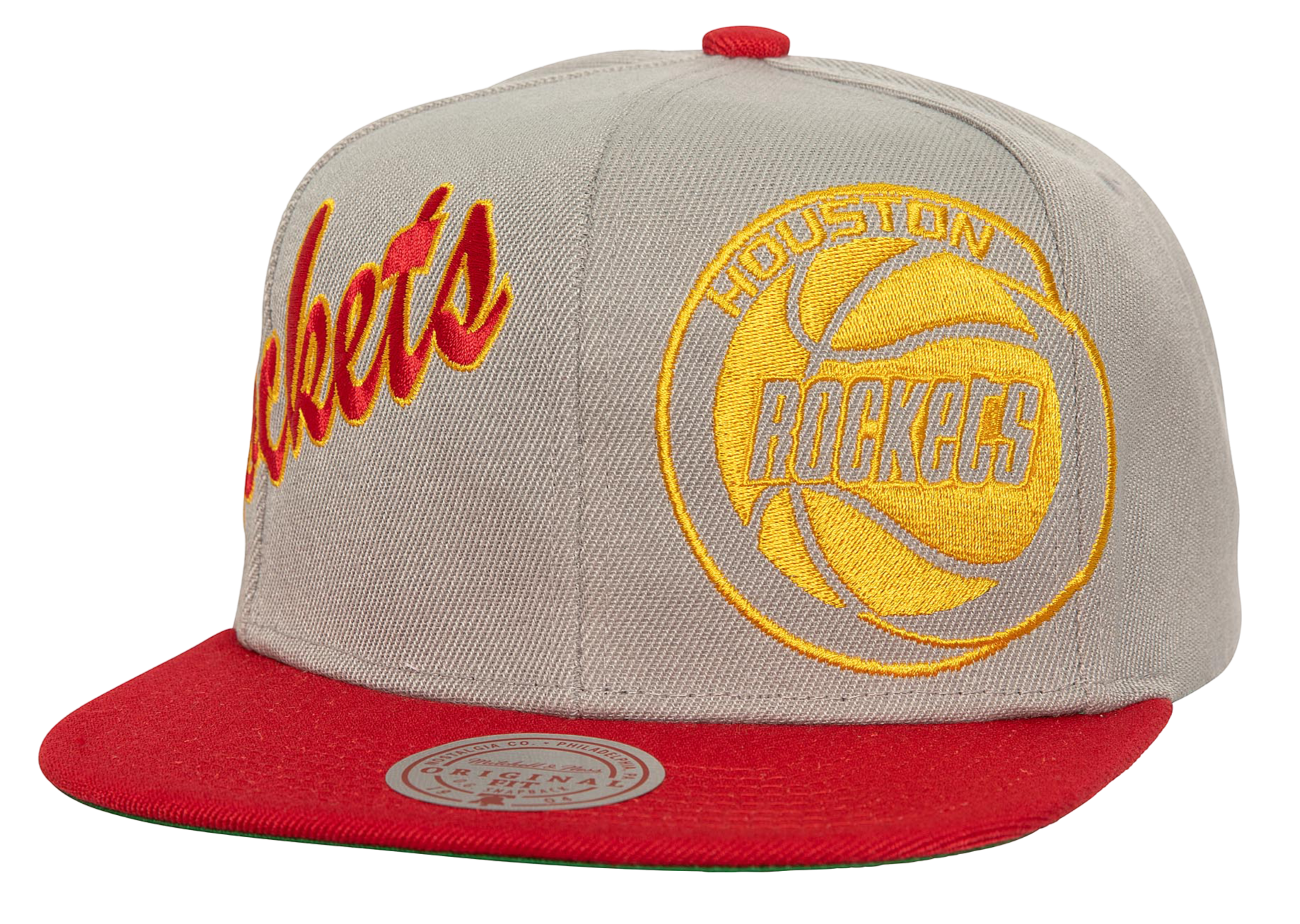 [HS8041-HROGREY] MENS MITCHELL & NESS NBA KNOCK OUT PANEL SNAPBACK HWC ROCKETS