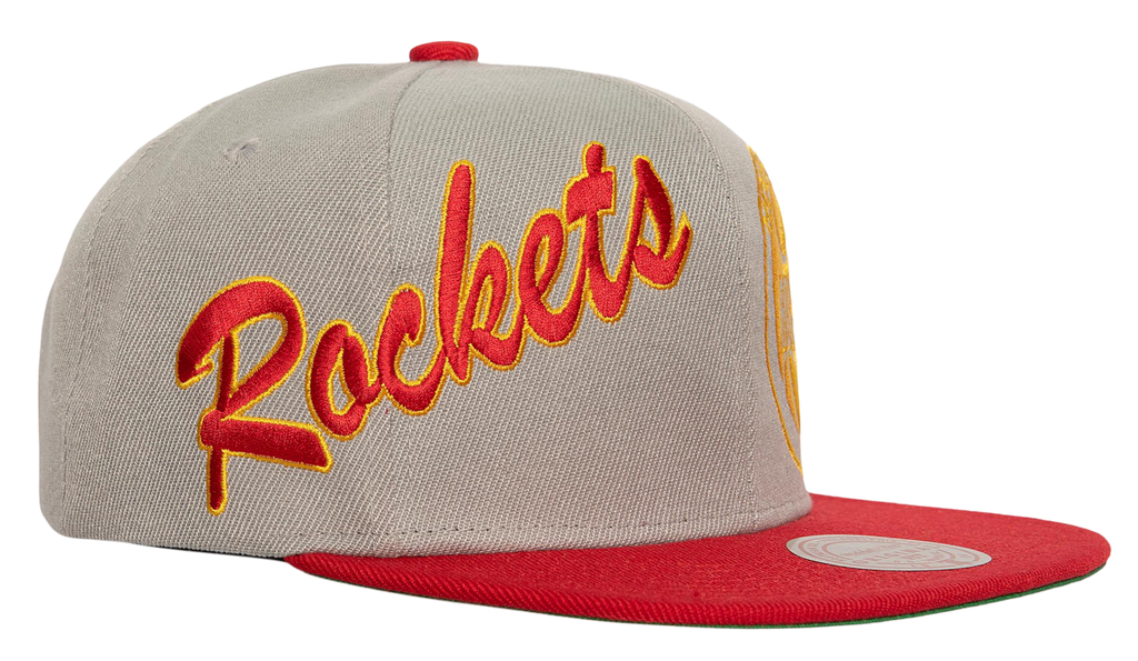 [HS8041-HROGREY] MENS MITCHELL & NESS NBA KNOCK OUT PANEL SNAPBACK HWC ROCKETS