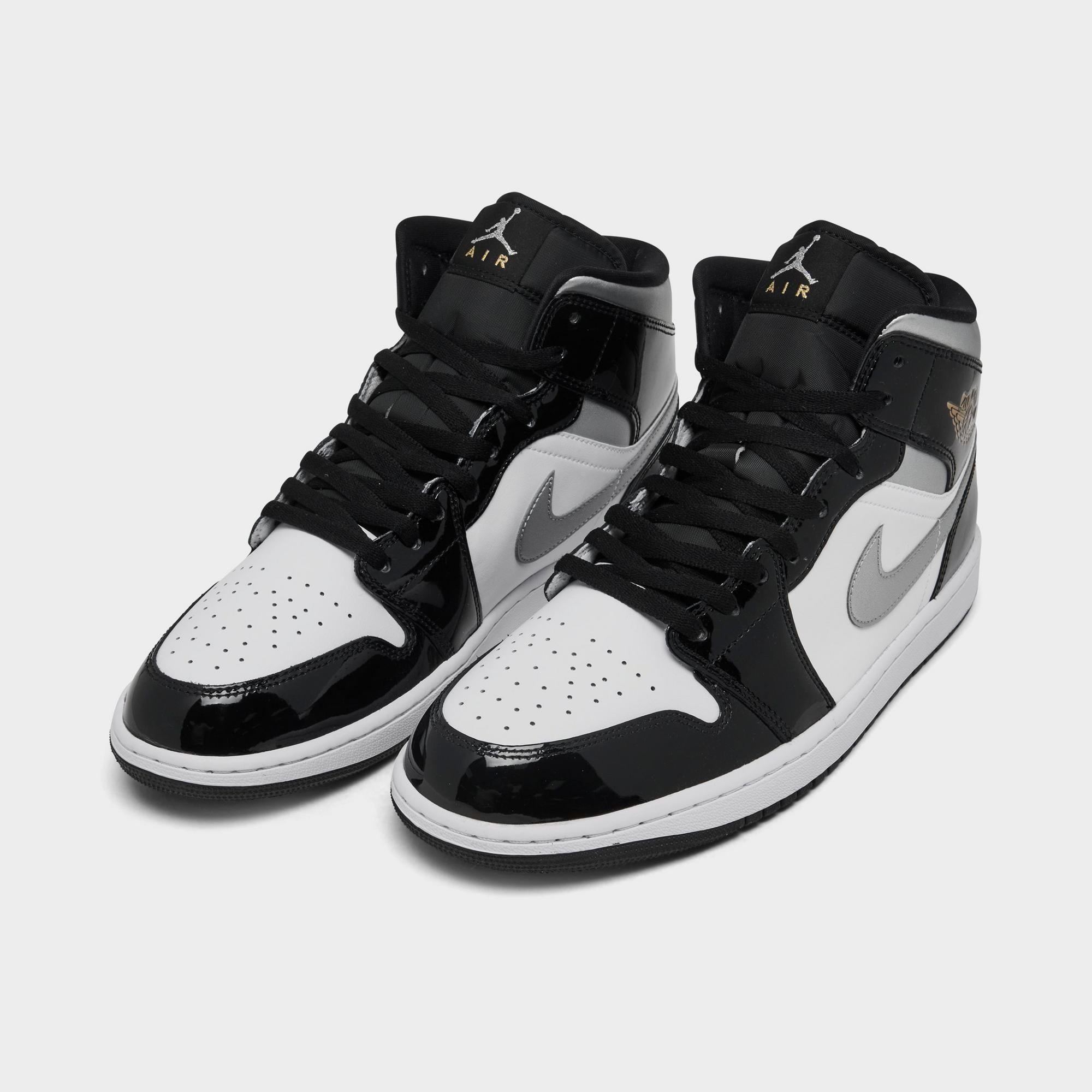 [HV0789-010] MENS AIR JORDAN RETRO 1 MID SE 'PATENT BLACK WHITE'