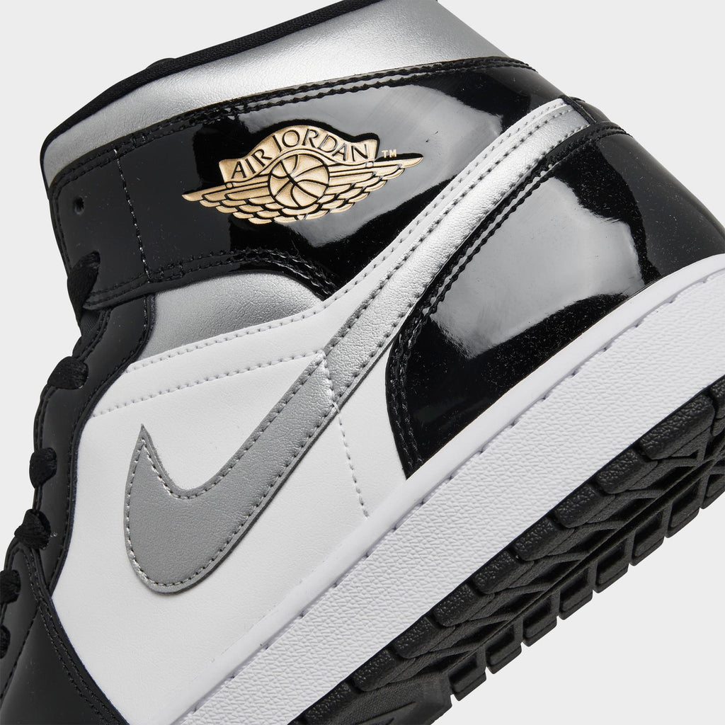 [HV0789-010] MENS AIR JORDAN RETRO 1 MID SE 'PATENT BLACK WHITE'
