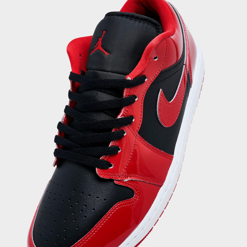[HV4089-006] MENS AIR JORDAN RETRO 1 LOW SE 'PATENT VARSITY RED BLACK'