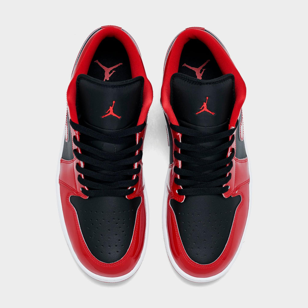 [HV4089-006] MENS AIR JORDAN RETRO 1 LOW SE 'PATENT VARSITY RED BLACK'