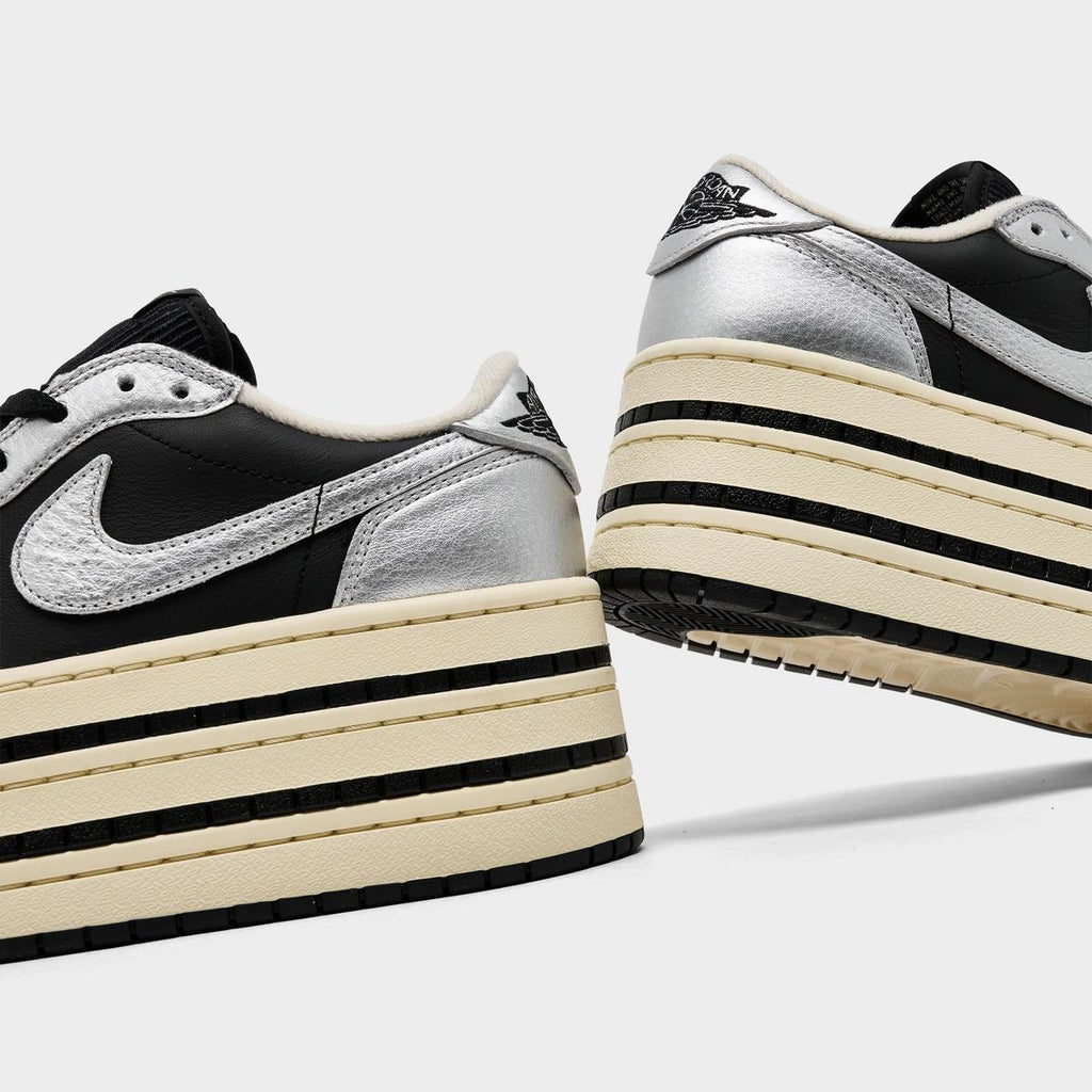 [HV8288-001] WOMENS AIR JORDAN RETRO 1 LOW TRIPLE STACK 'METALLIC SILVER BLACK (W)'