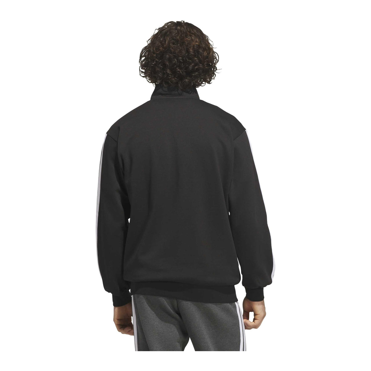 Mens Adidas Essentials Fleece 3-Stripes Quarter-Zip Pullover 3