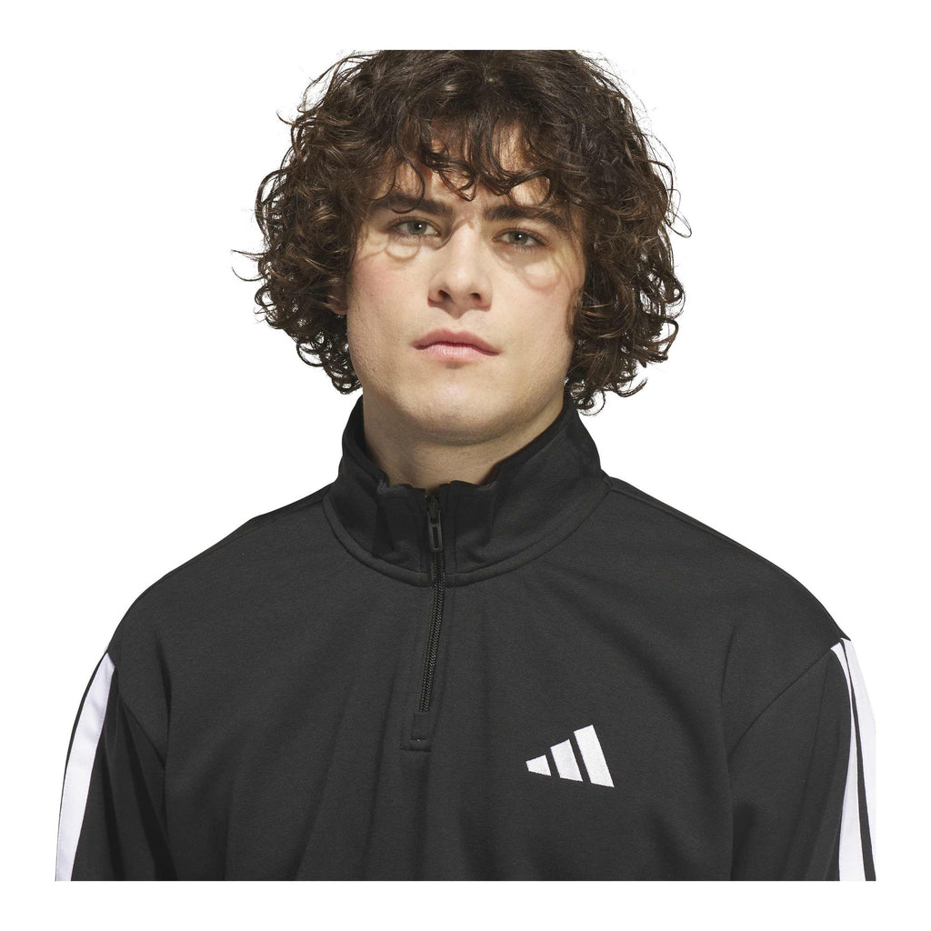 Mens Adidas Essentials Fleece 3-Stripes Quarter-Zip Pullover 4