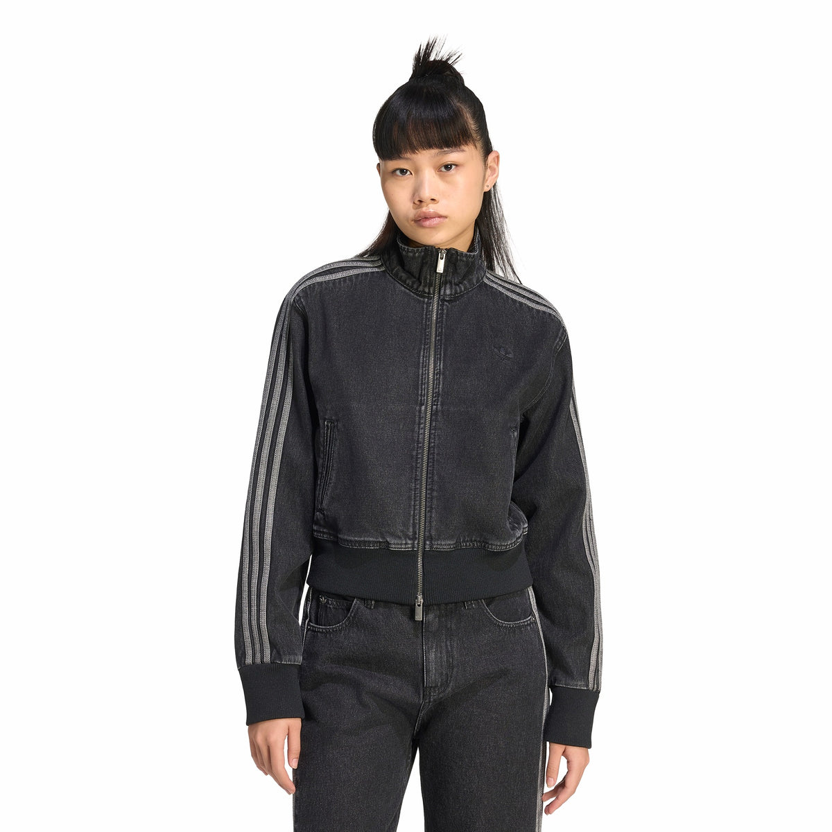 Womens Adidas Firebird Denim Track Top 2