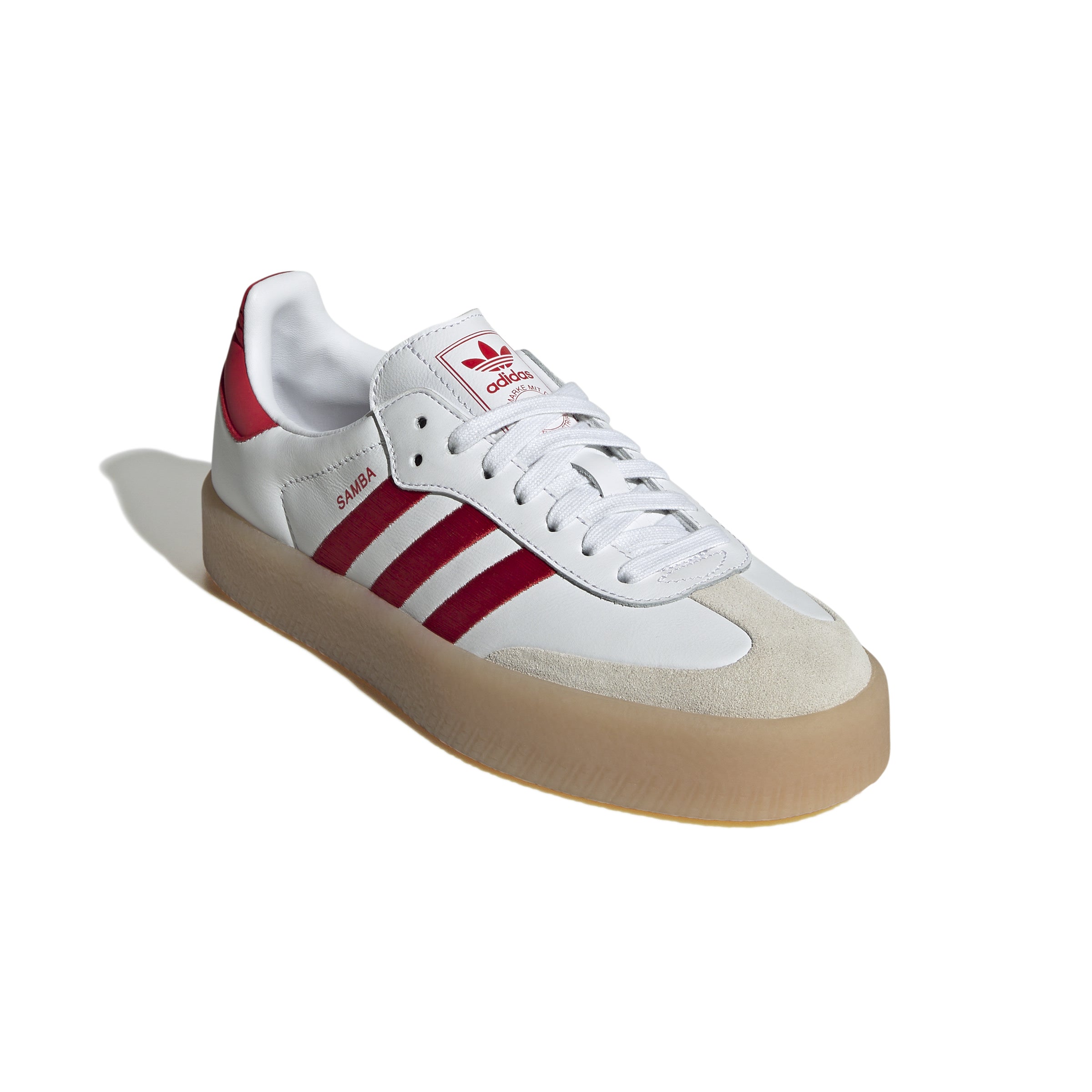 [ID0438] WOMENS ADIDAS SAMBAE 'WHITE BETTER SCARLET GUM'