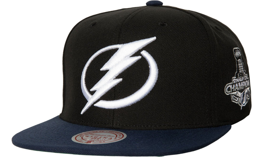 MENS MITCHELL & NESS NHL 2 TONE SIDE PATCH SNAPBACK LIGHTNING - BLACK-NAVY