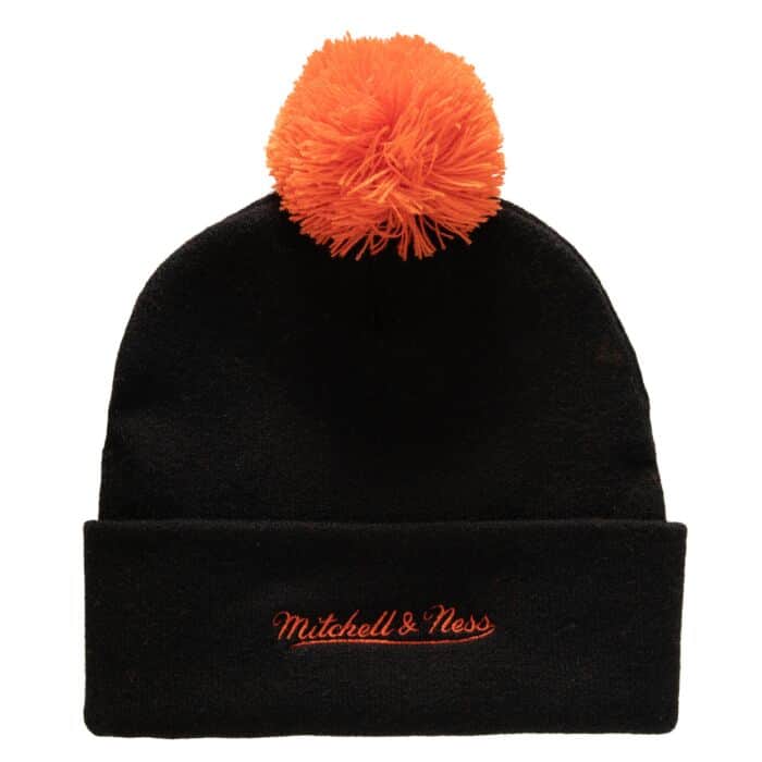 MENS MITCHELL & NESS NHL PUNCH OUT POM KNIT DUCKS - BLACK