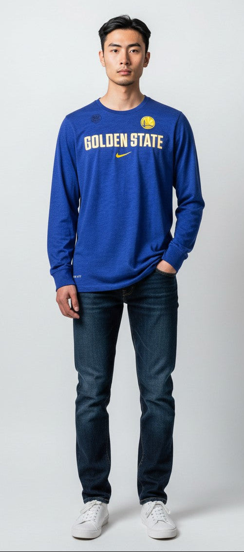 [AA0393-495] Mens Nike NBA Golden State Warriors Long Sleeve T-Shirt