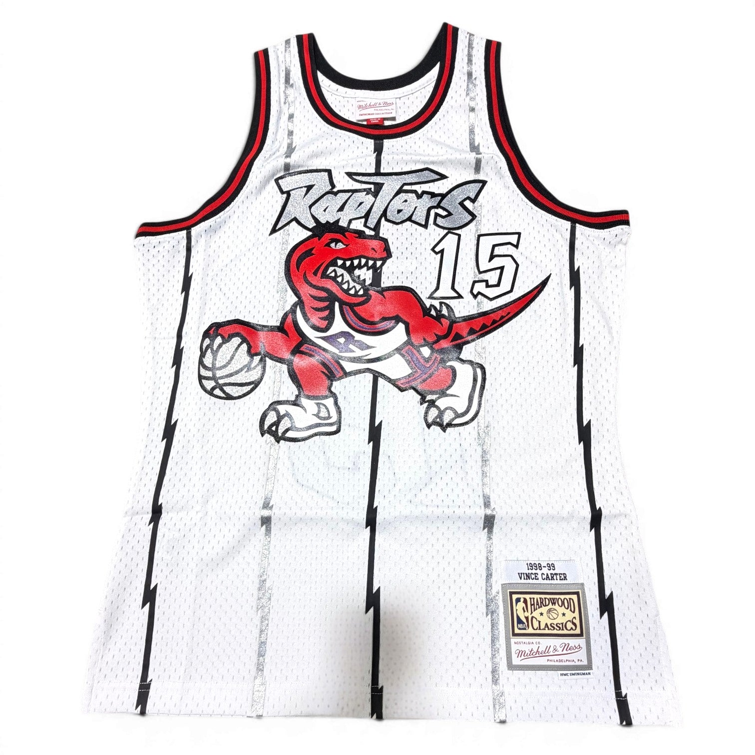 MENS MITCHELL & NESS GLITTER SWINGMAN JERSEY RAPTORS 1998 VINCE CARTER