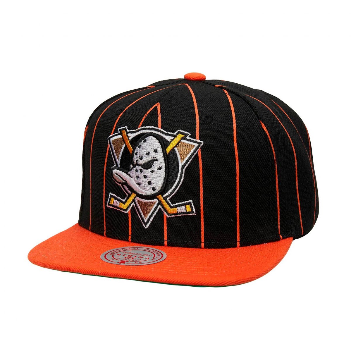 MENS MITCHELL & NESS NHL TEAM PIN SNAPBACK DUCKS - BLACK