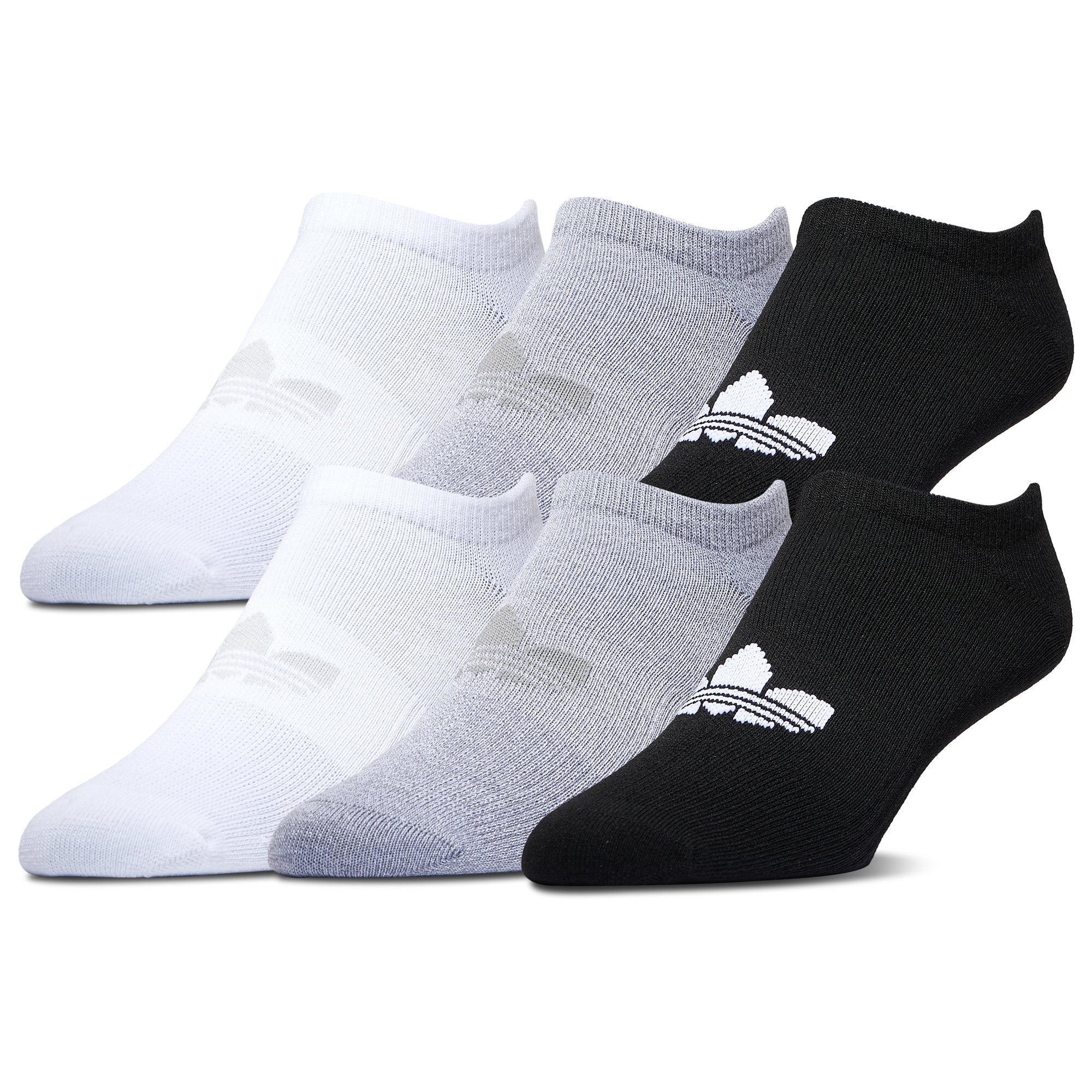 [IR1064C] MENS ADIDAS ORIGINALS TREFOIL SOCKS NO SHOW 6 PAIRS