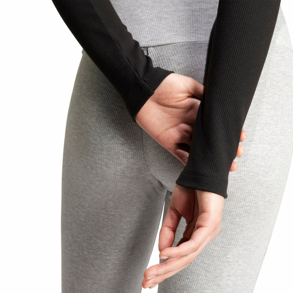 Womens Adidas Essentials Ribbed Crop Long Sleeve Tee 6