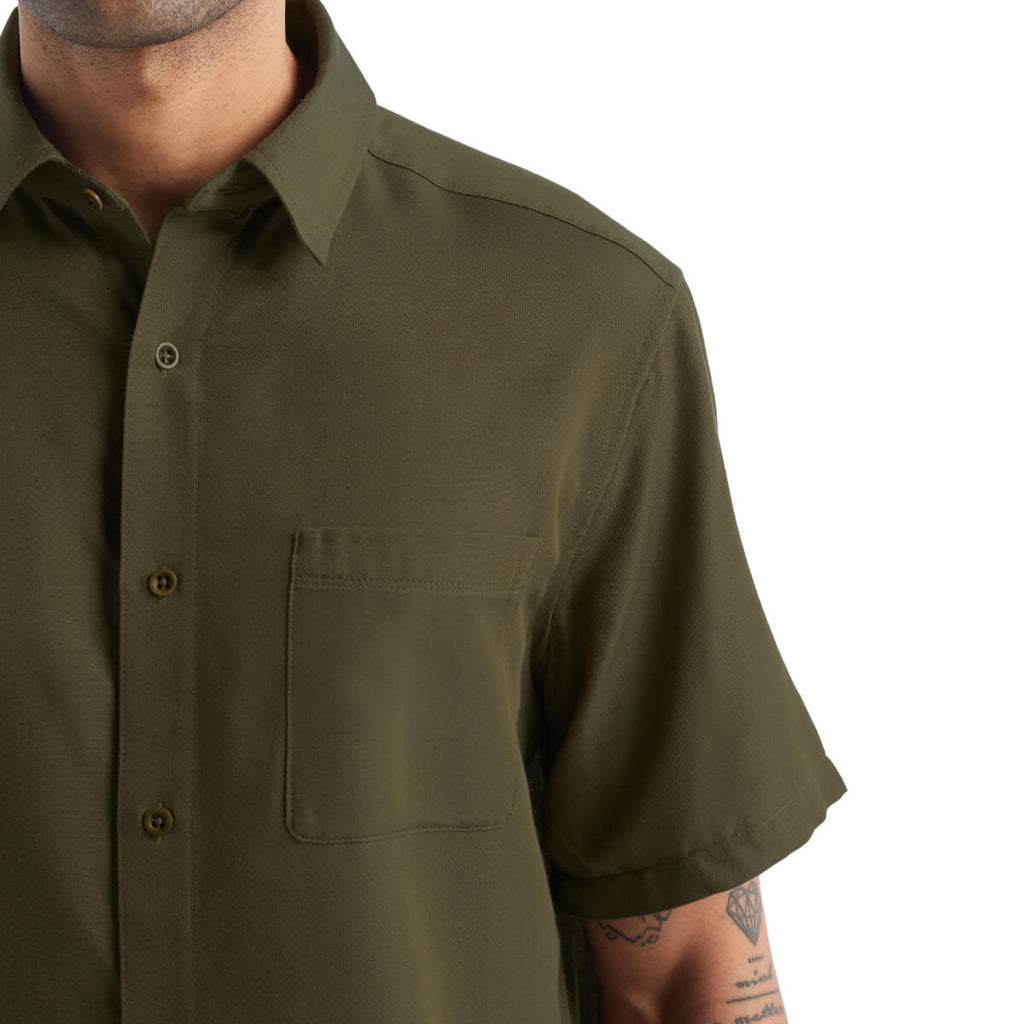 [IB0A56EG069] MENS ICEBREAKER MERINO STEVESTON SHORT SLEEVE BUTTON DOWN SHIRT