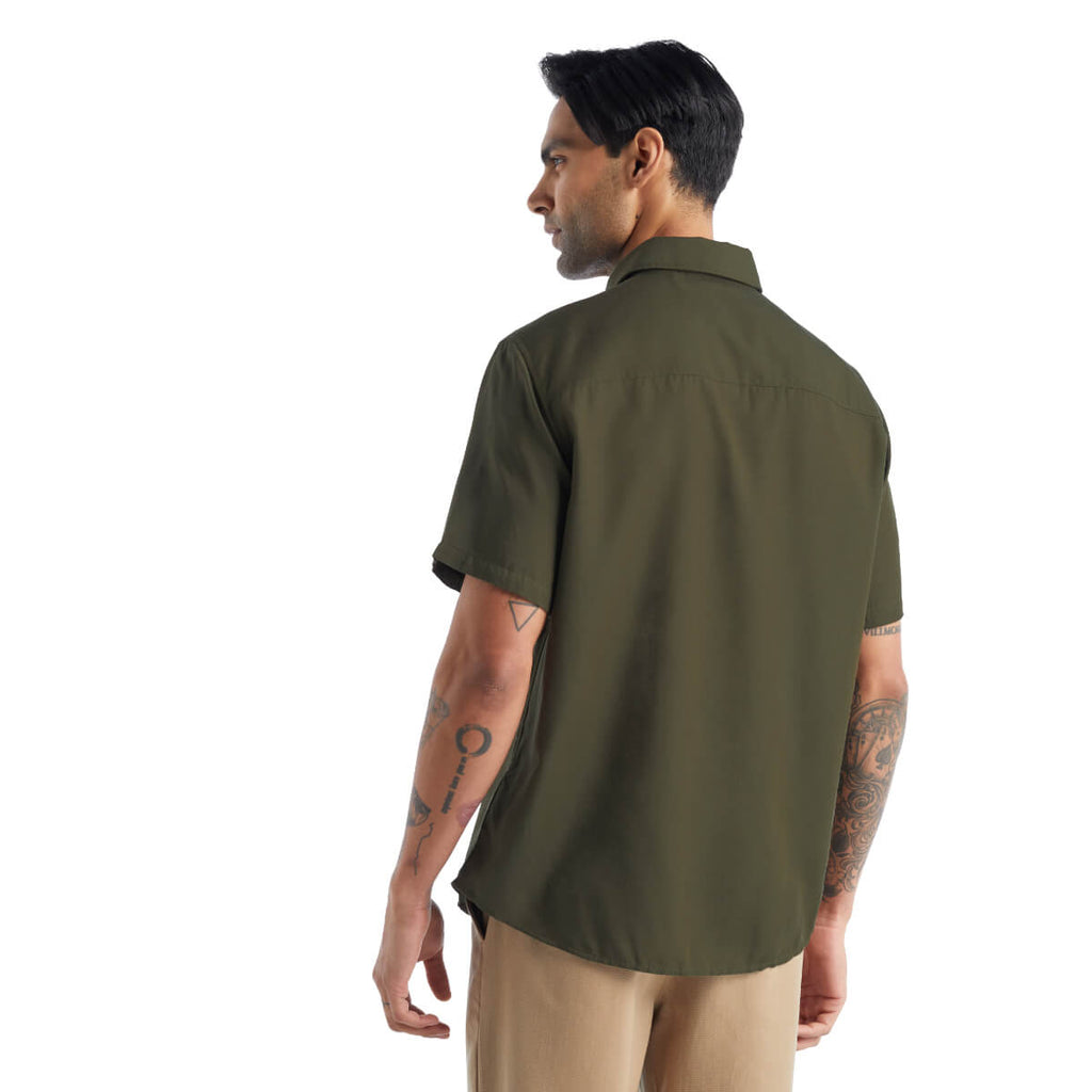[IB0A56EG069] MENS ICEBREAKER MERINO STEVESTON SHORT SLEEVE BUTTON DOWN SHIRT