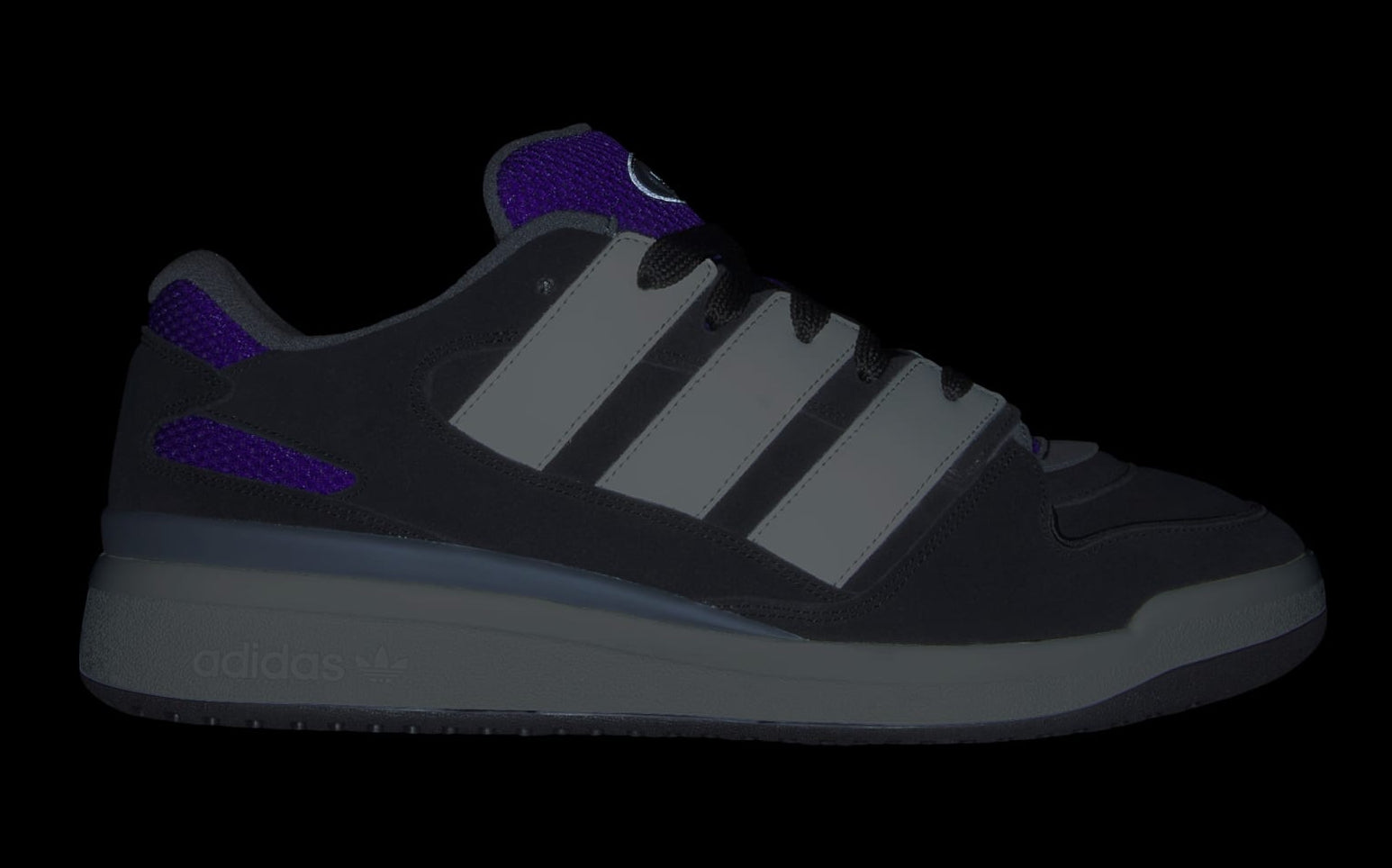 [JI3278] MENS ADIDAS FORUM2000 'BLACK WHITE COLLEGIATE PURPLE GUM'