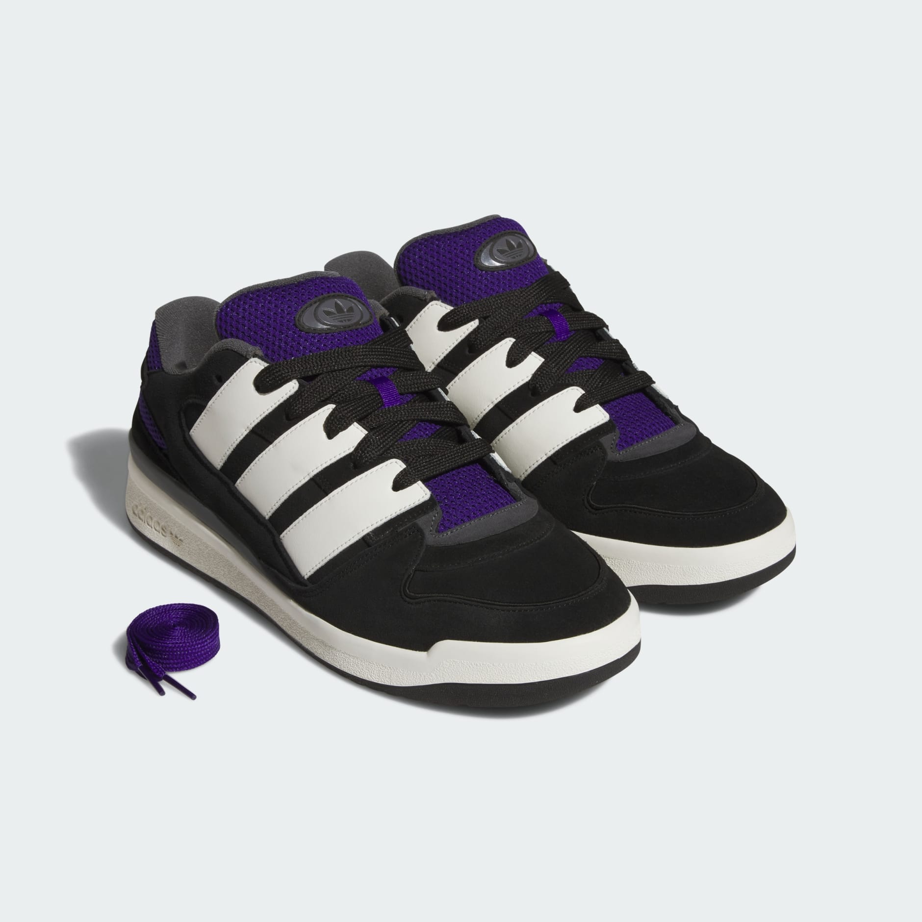 [JI3278] MENS ADIDAS FORUM2000 'BLACK WHITE COLLEGIATE PURPLE GUM'