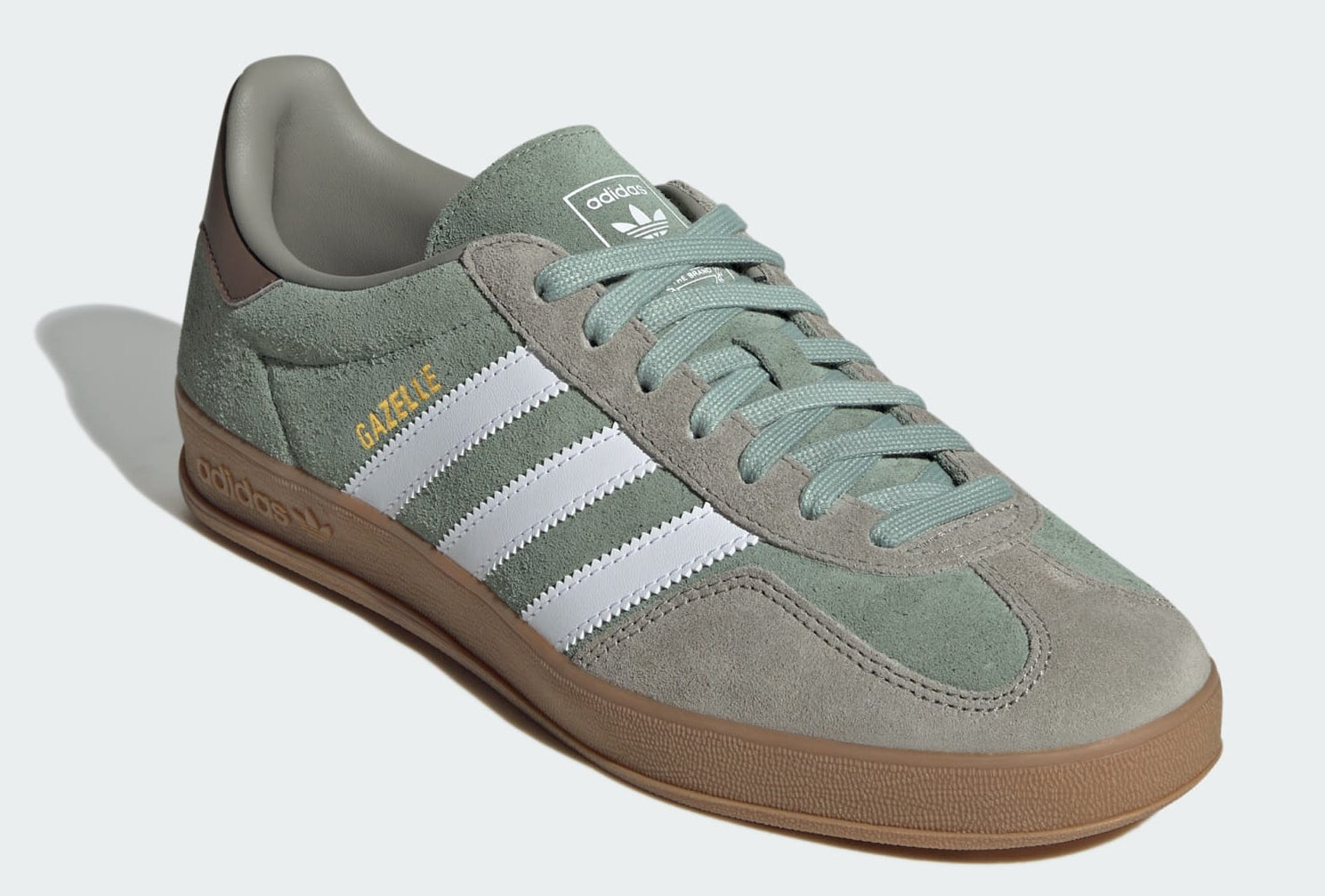 [JI3526] MENS ADIDAS GAZELLE INDOOR 'SILVER PEBBLE SILVER GREEN'