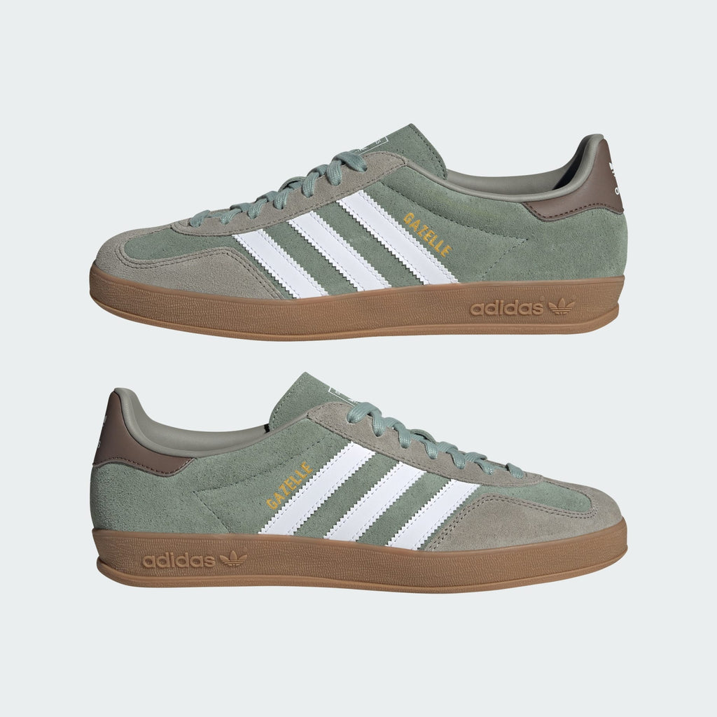 [JI3526] MENS ADIDAS GAZELLE INDOOR 'SILVER PEBBLE SILVER GREEN'