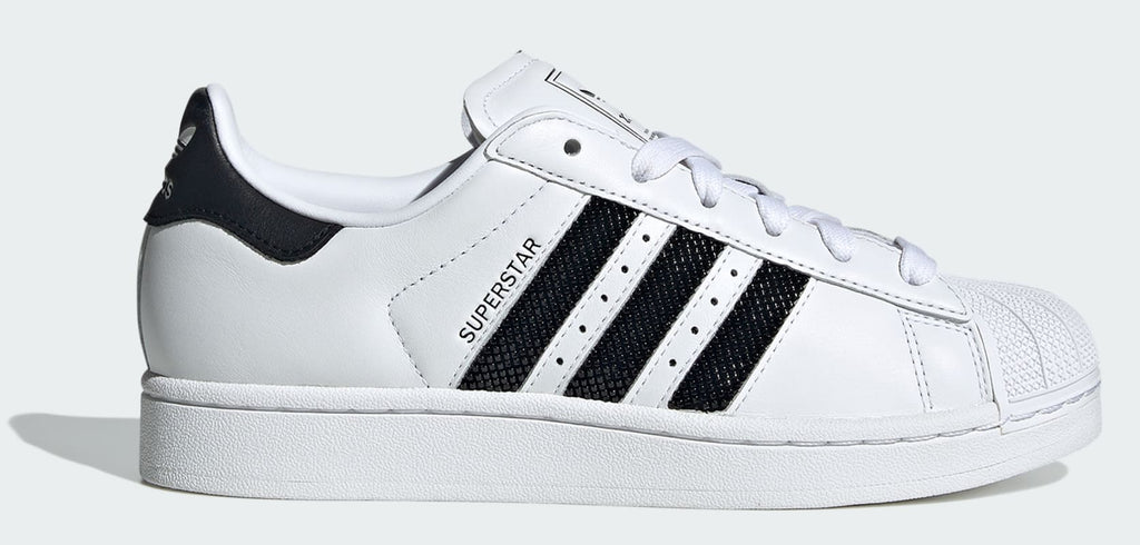 [JP9678] WOMENS ADIDAS SUPERSTAR II 'WHITE BLACK BEADED STRIPES'