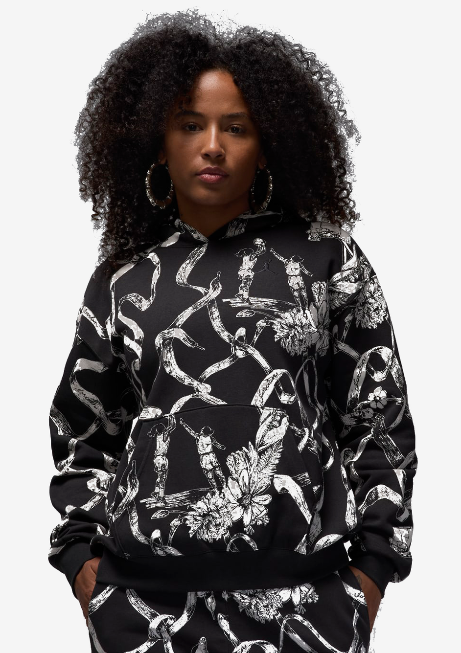 [HF0440-045] WOMENS AIR JORDAN BROOKLYN FLEECE PRINTED PULLOVER