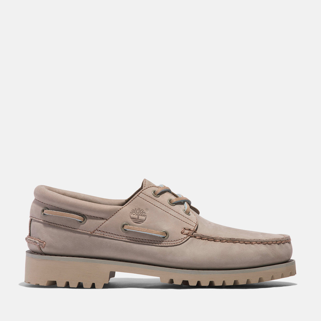 [TB0A298QEO2] MENS TIMBERLAND 3-EYE LUG HANDSEWN BOAT SHOE 'TAUPE'